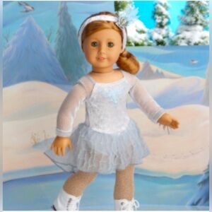 American Girl Mia Silver Ice Skating Dress‎ Only